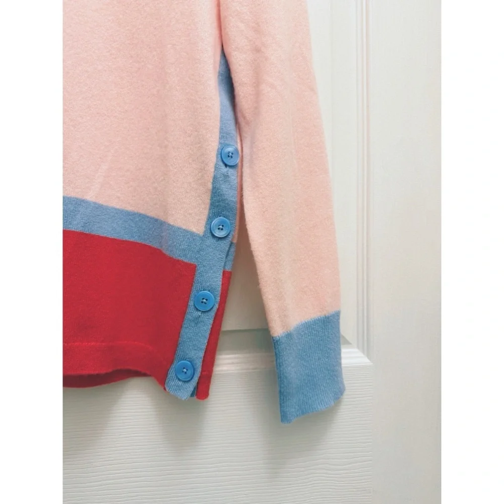J. Crew Pink, Blue & Red Crewneck Sweater
